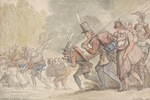 Soldater på en marts af Thomas Rowlandson